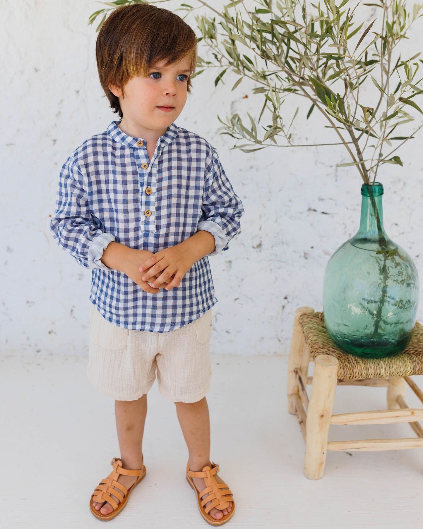 Muslin Bermuda Shorts in Sand