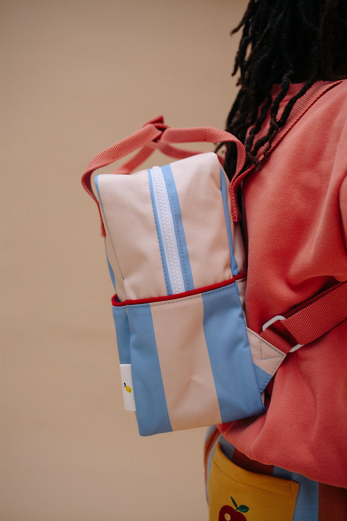 Cloud Blue Stripe Small Backpack