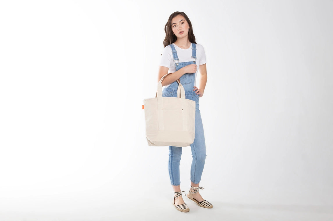Natural Open-Top Essential Canvas Tote