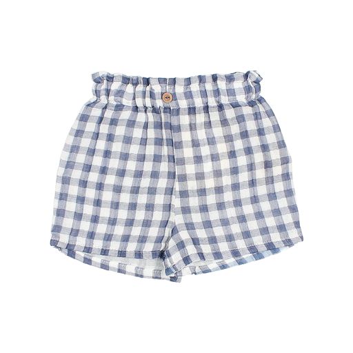 Gingham Shorts in Blue Stone
