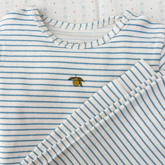 Lemon Stripe Blue Bodysuit