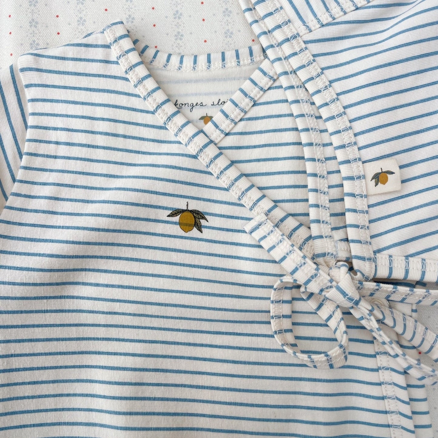 Lemon Blue Stripe Kimono Bodysuit