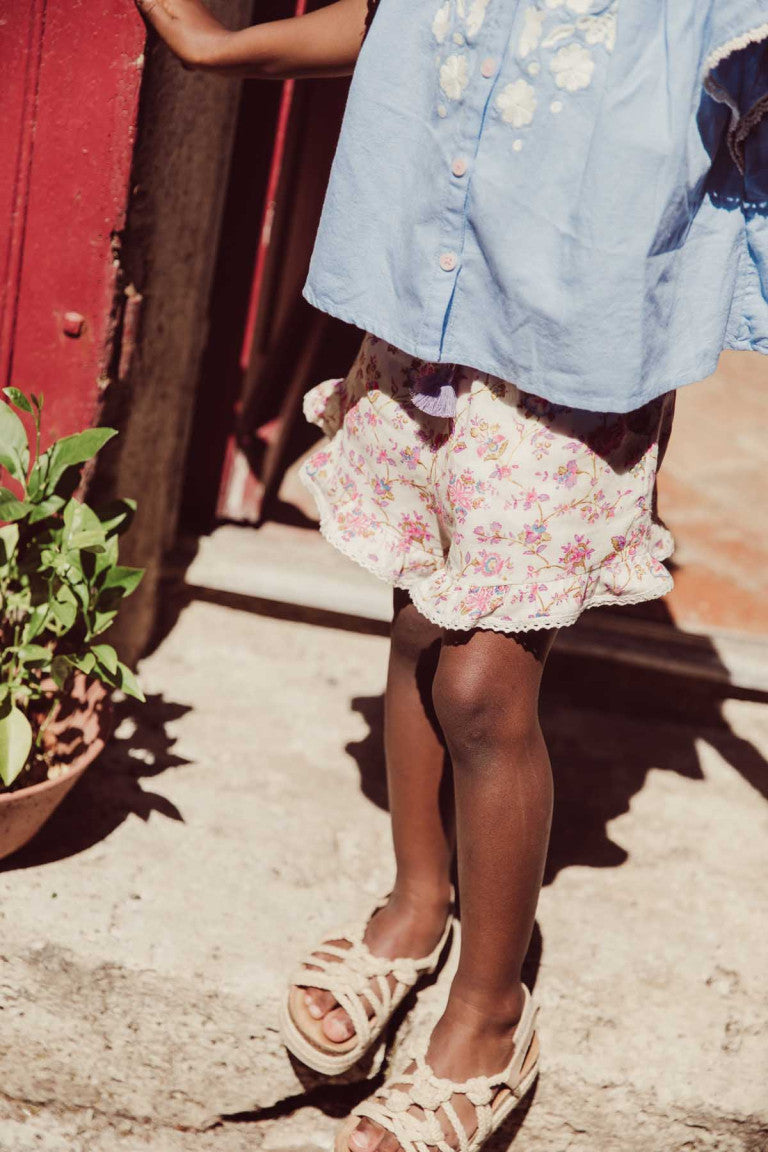 Vallaloid Gauze Shorts in Bucolia Fields