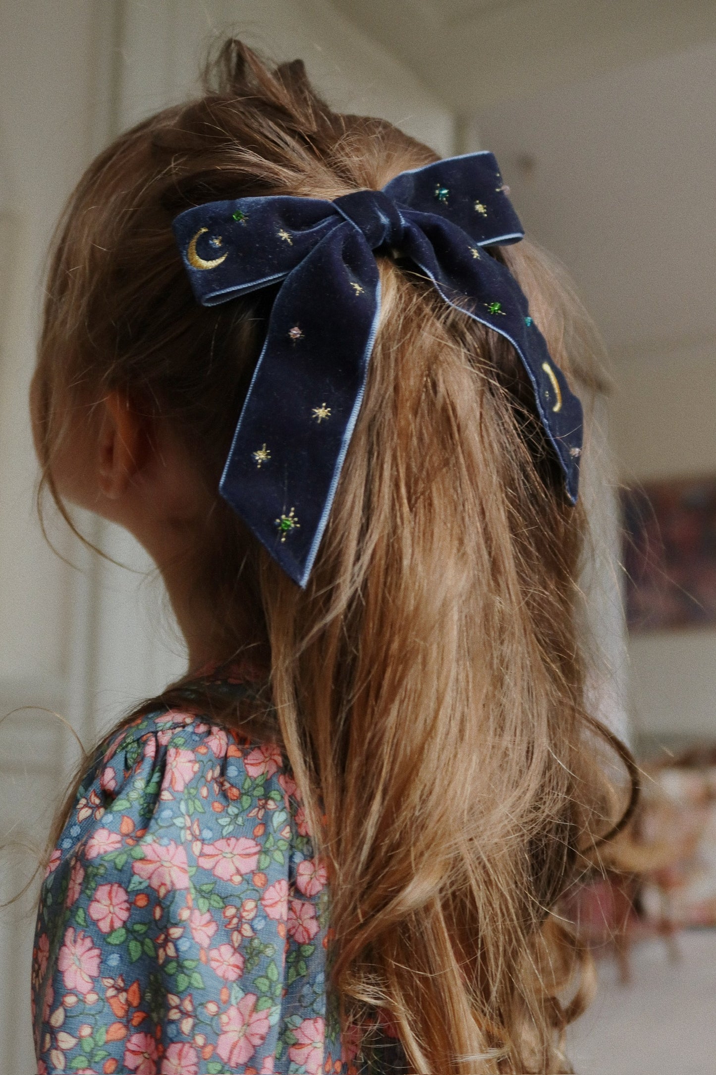 Midnight Velvet Bow Clip