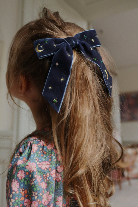Midnight Velvet Bow Clip