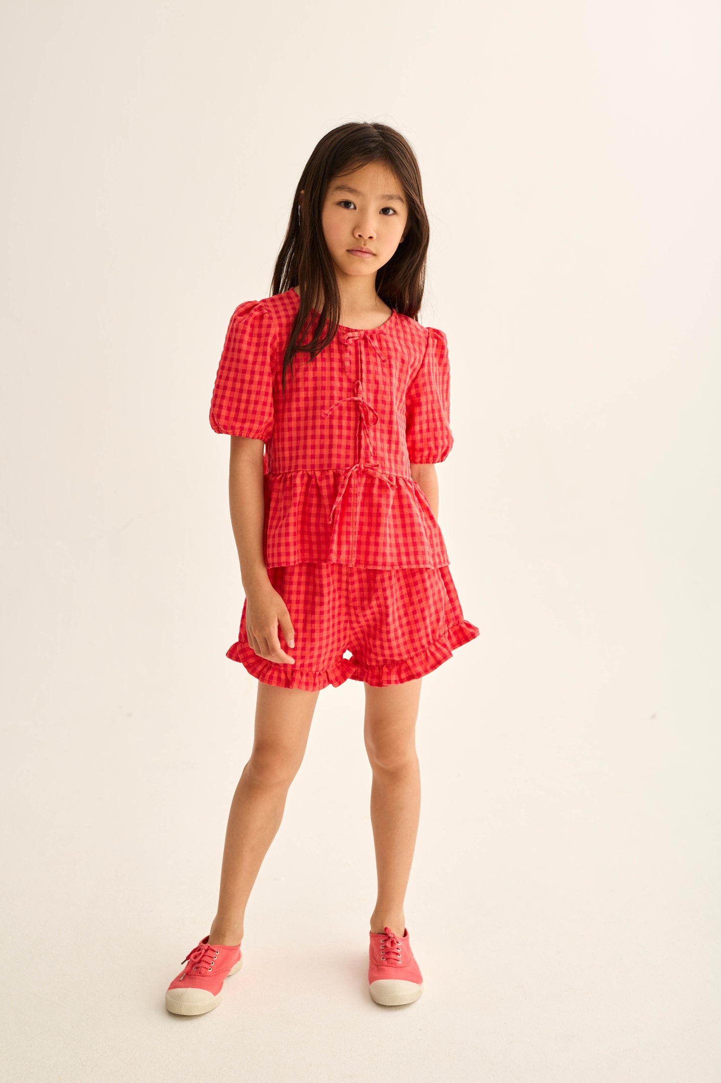 Tomato Gingham Shorts - Toddler