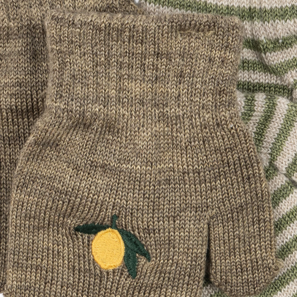 Two Pack Lemon Stripe Filla Mittens