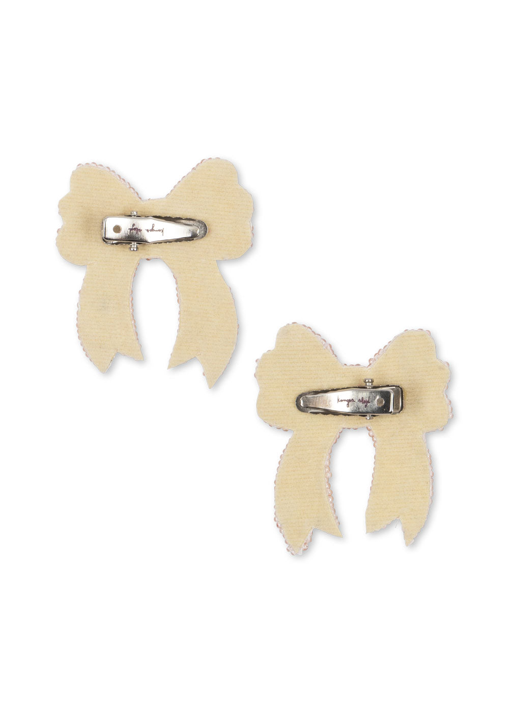 Two Pack Light White Sequin Bow Clips