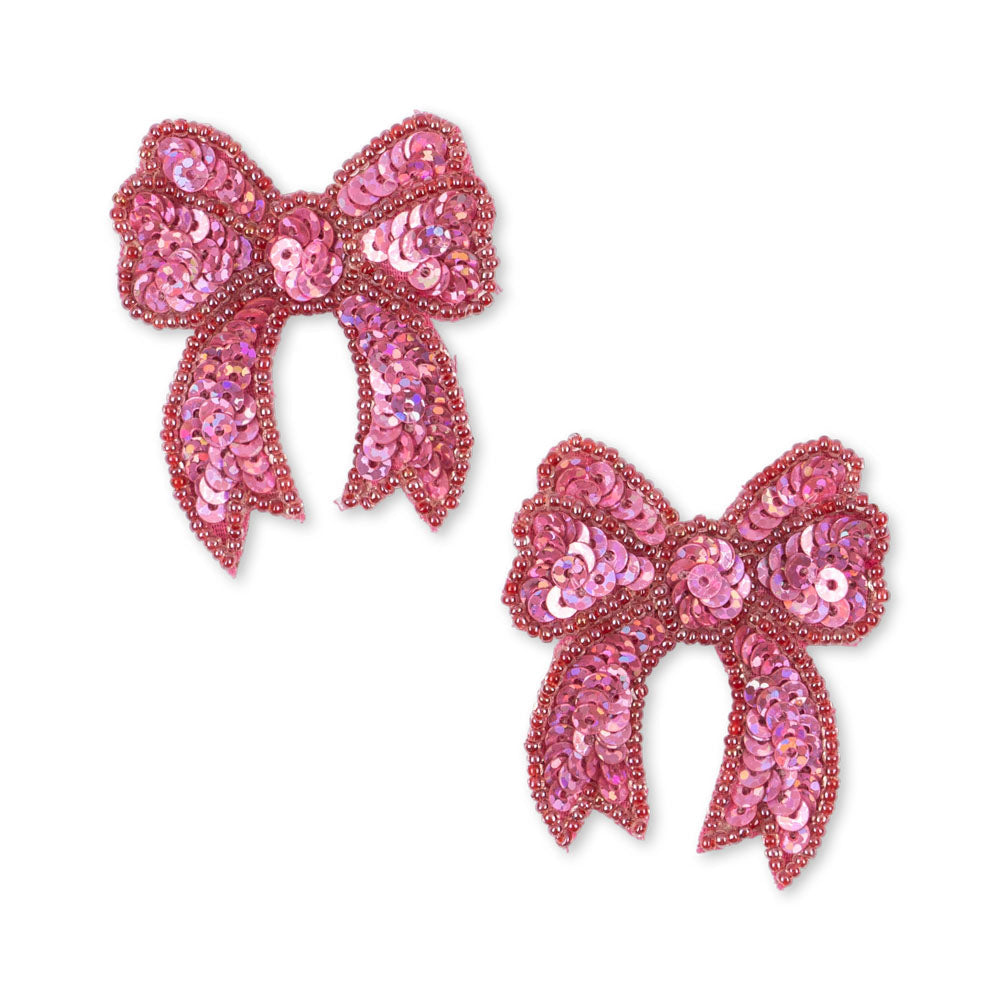 Two Pack Rose Sequin Bow Clips