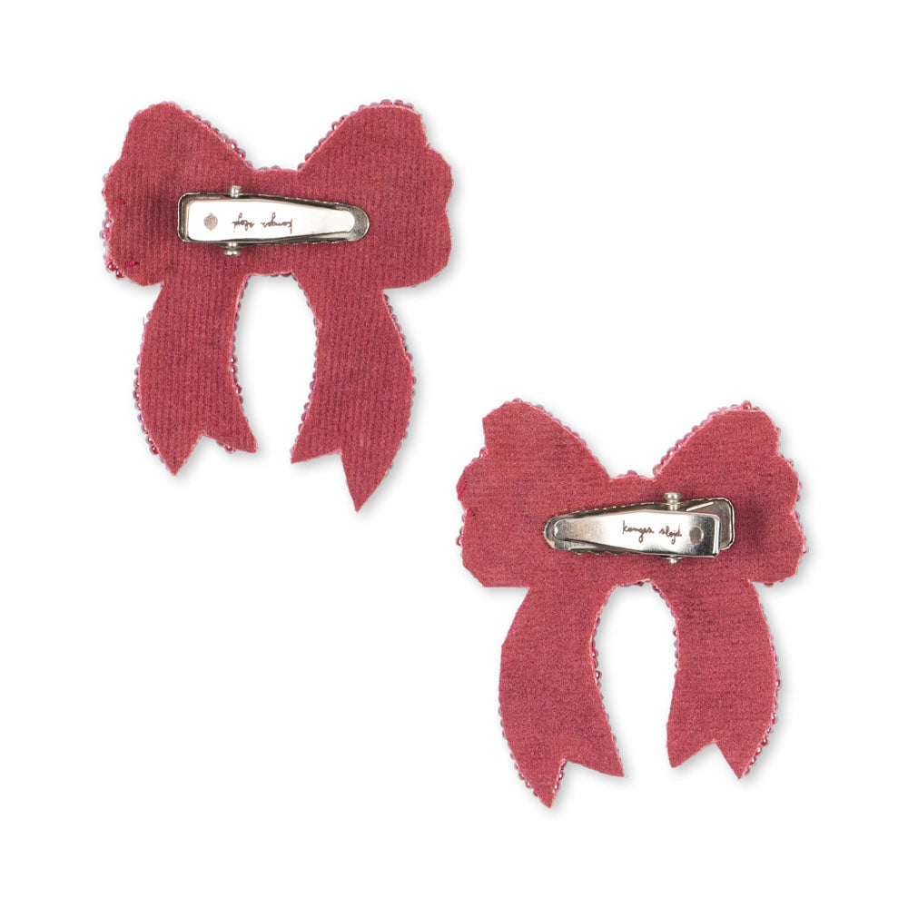 Two Pack Rose Sequin Bow Clips
