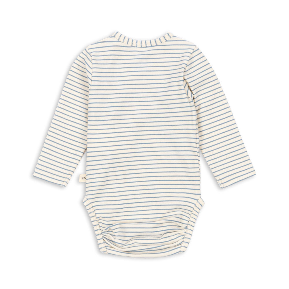 Lemon Blue Stripe Kimono Bodysuit