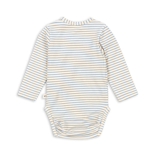 Lemon Blue Stripe Kimono Bodysuit