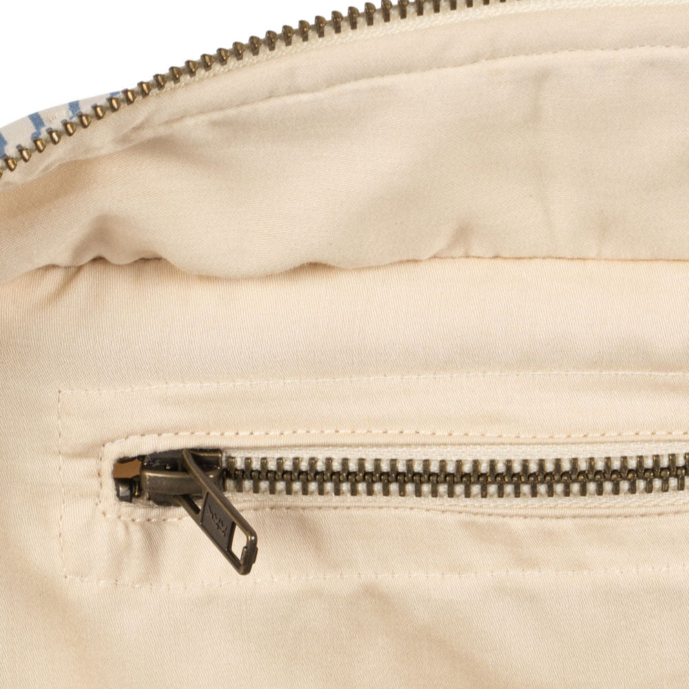 Big Quilted Blue Stripe Toiletry Bag