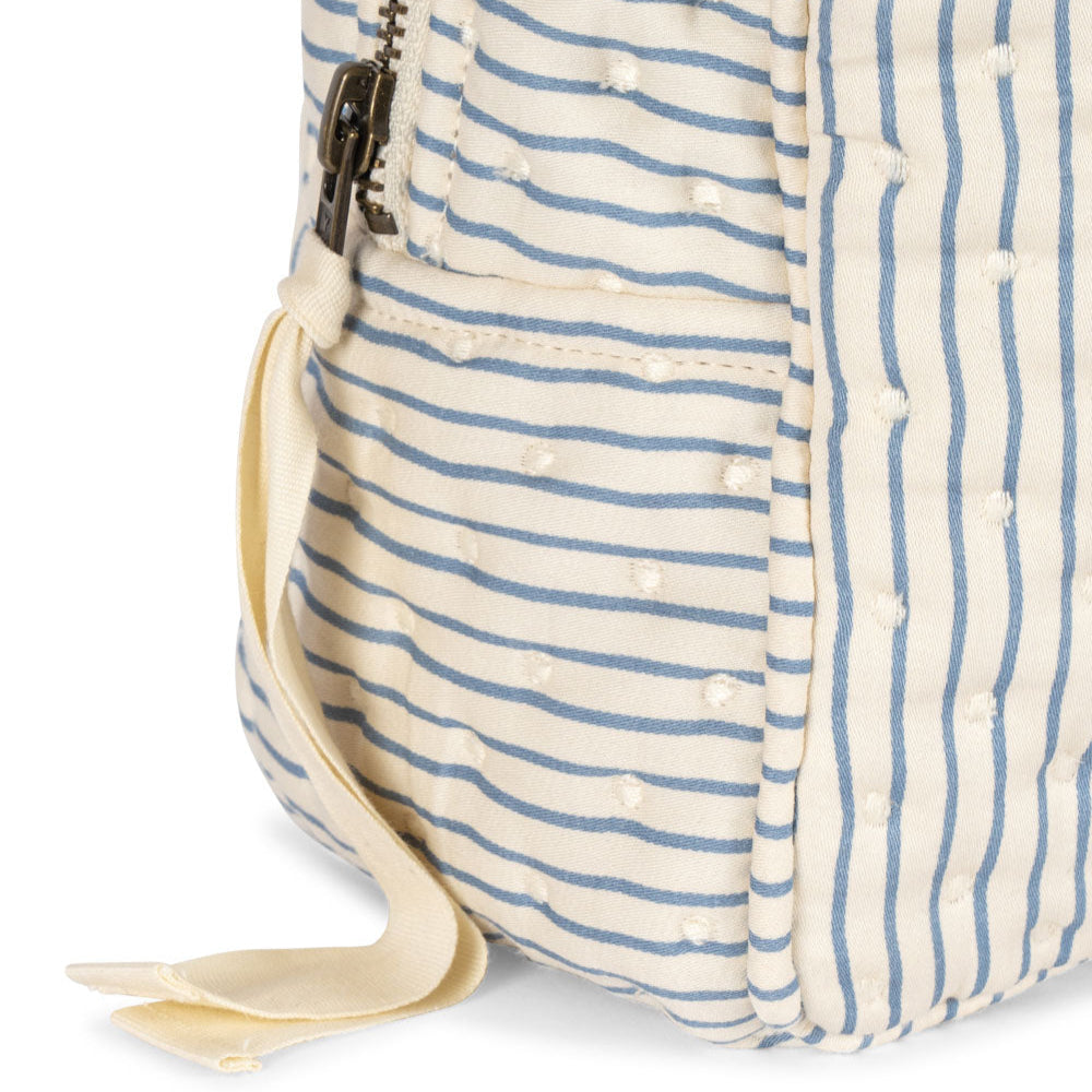 Big Quilted Blue Stripe Toiletry Bag