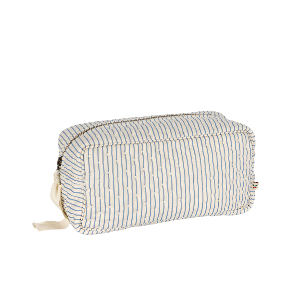Small Quilted Blue Stripe Toiletry Bag