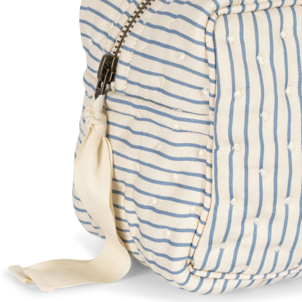 Small Quilted Blue Stripe Toiletry Bag