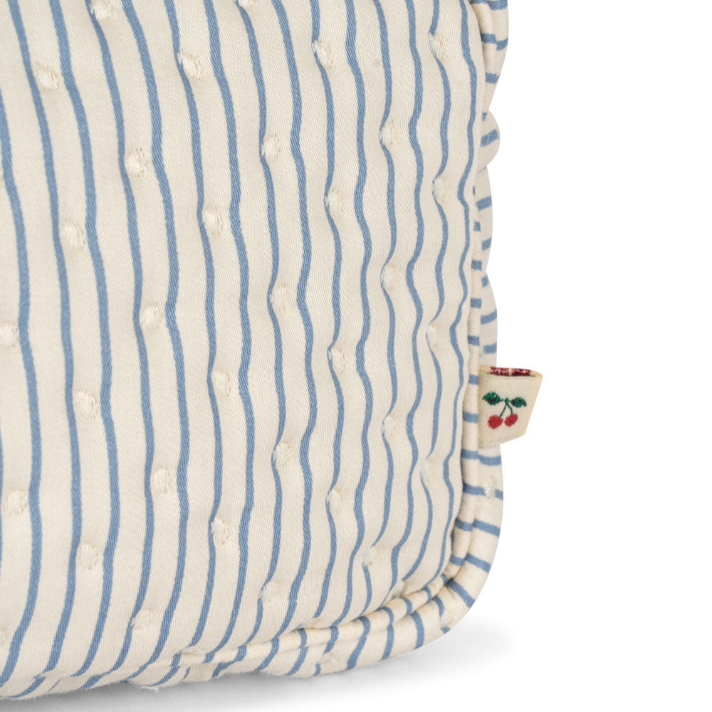 Small Quilted Blue Stripe Toiletry Bag