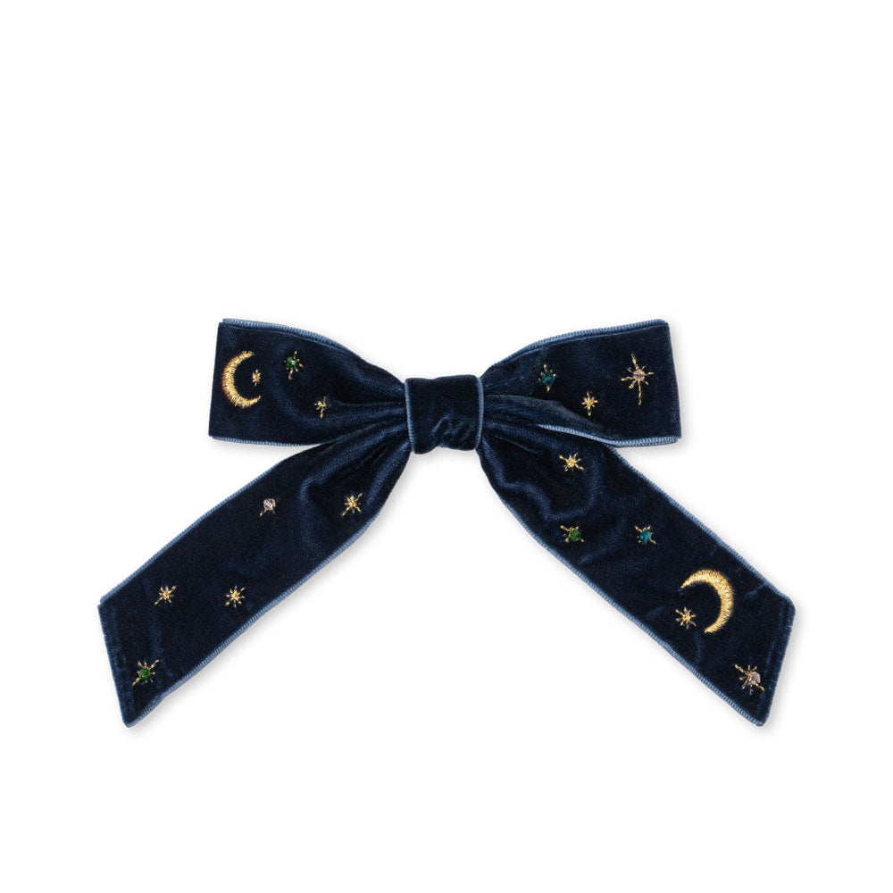 Midnight Velvet Bow Clip