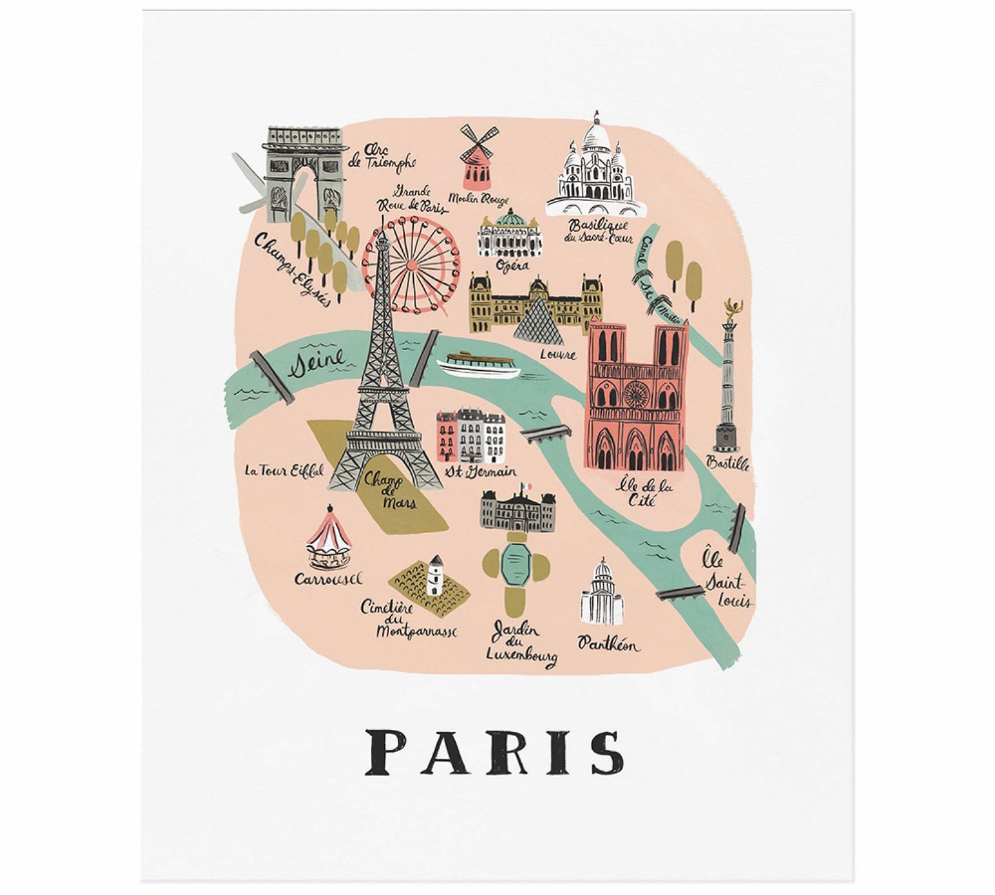 Map of Paris Art Print
