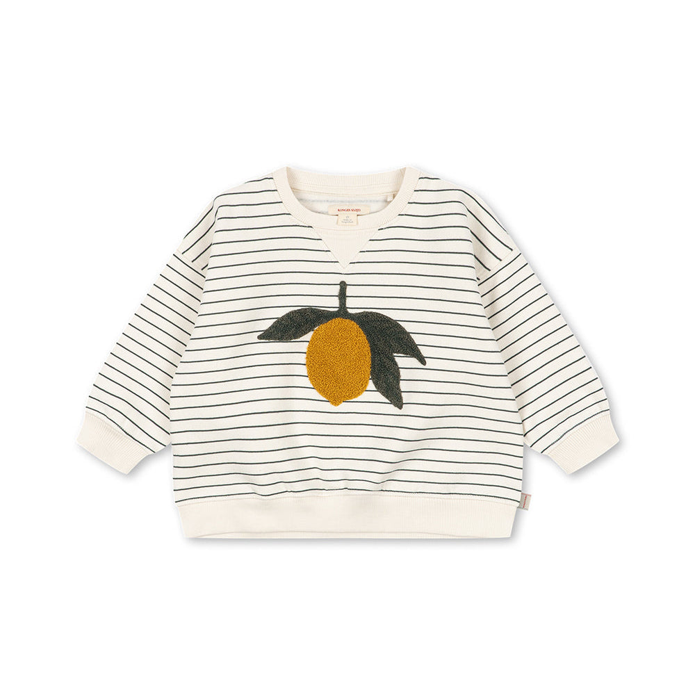 Embroidered Lemon Striped Sweatshirt