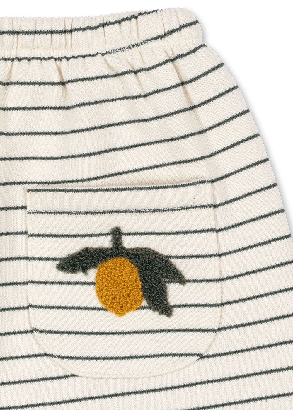 Embroidered Lemon Striped Sweatpants
