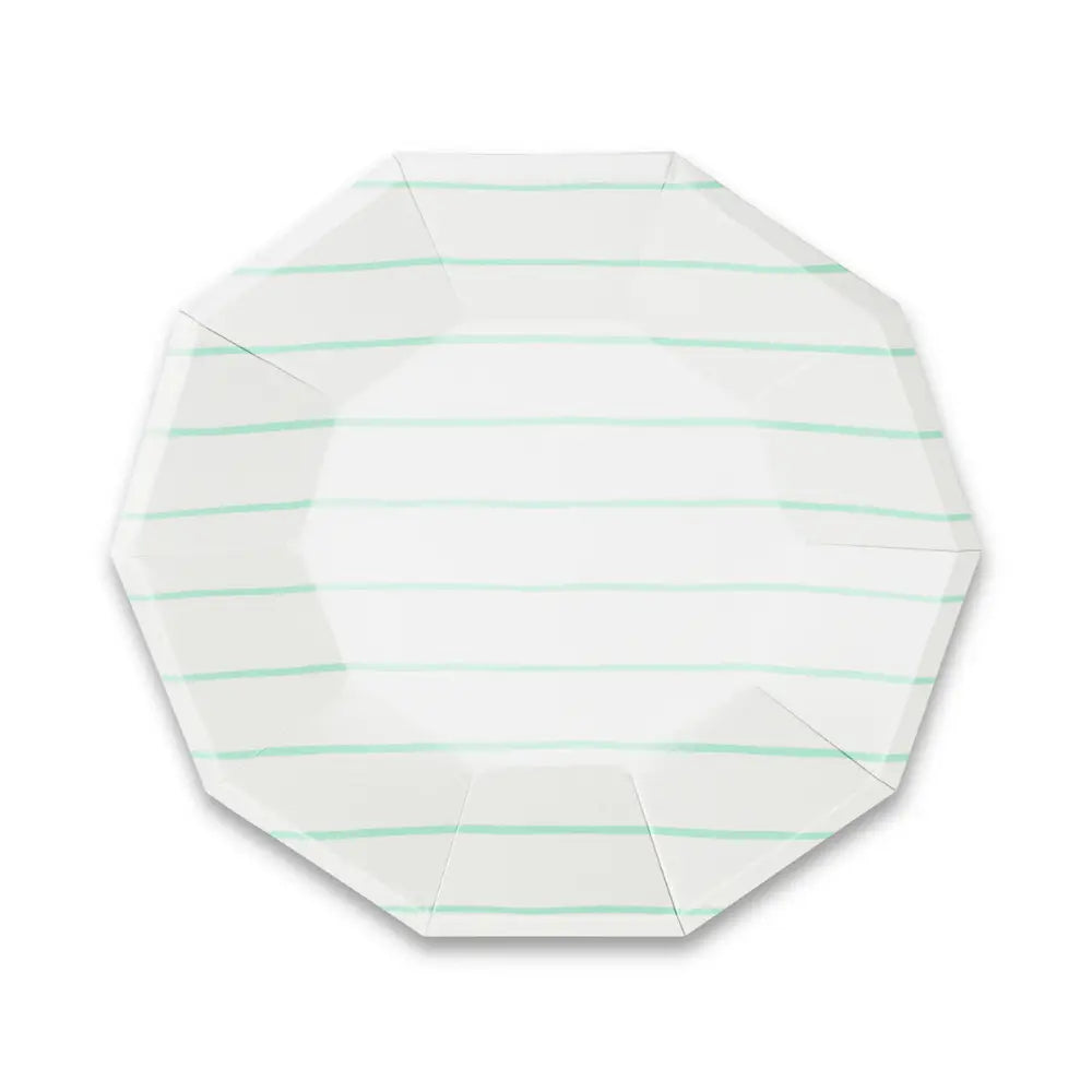 Frenchie Striped Mint Plates - Small