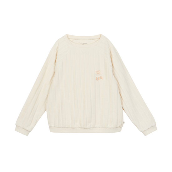 Terry Stripe Sweatshirt in Cream