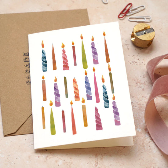 Load image into Gallery viewer, Watercolor Birthday Candles Card
