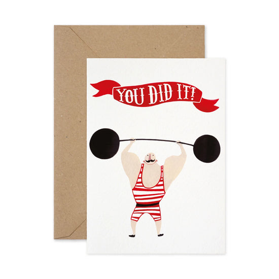 Load image into Gallery viewer, Strongman &amp;quot;You Did It!&amp;quot; Card
