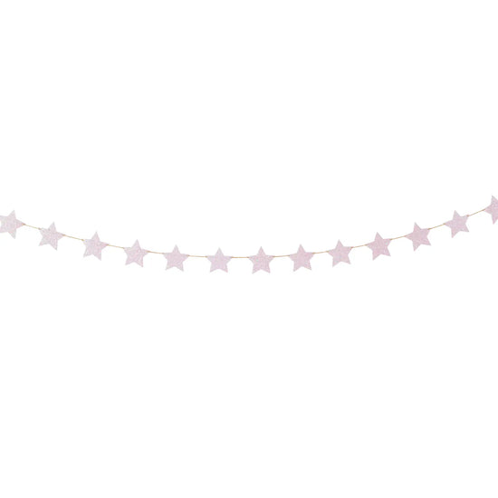 Pink Glitter Star Banner