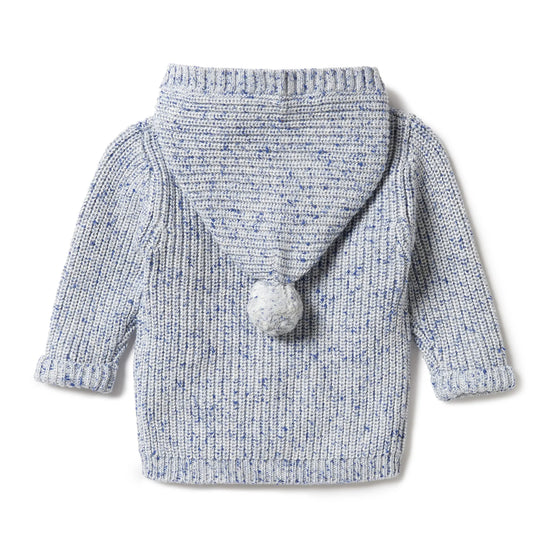 Load image into Gallery viewer, Knit Button Sweater Jacket in Deep Blue Fleck
