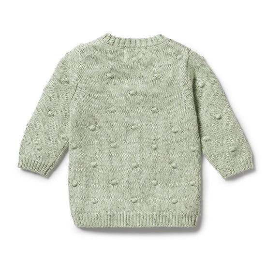 Load image into Gallery viewer, Knit Button Cardigan in Sage Fleck
