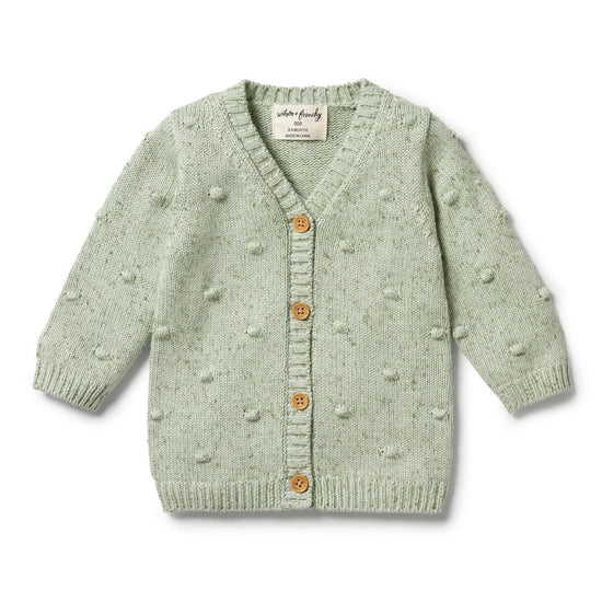 Load image into Gallery viewer, Knit Button Cardigan in Sage Fleck
