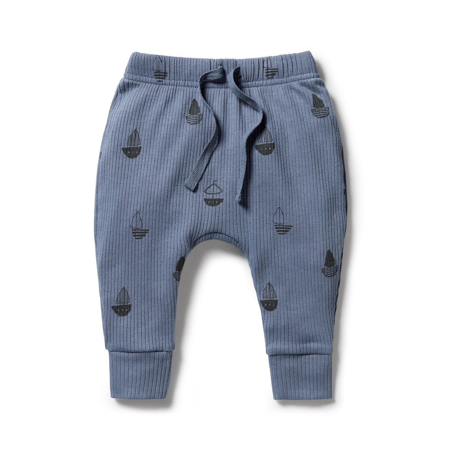 Organic Rib Slouch Pant in Bilie Boats