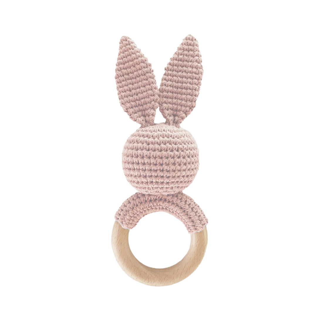 Load image into Gallery viewer, Pink Crochet Bunny Rattle
