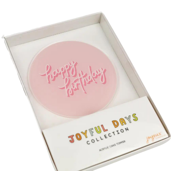 Acrylic Happy Birthday Cake Topper in Pink