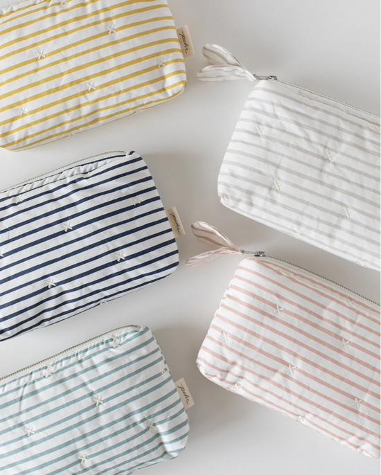 Load image into Gallery viewer, On the Go Mini Pouch in Deep Sea Stripe
