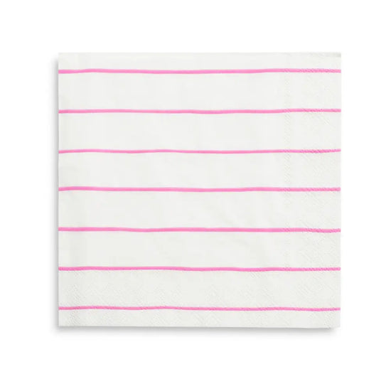 Frenchie Striped Bright Pink Napkins