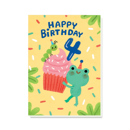 Load image into Gallery viewer, Froggy Happy 4th Birthday! Card
