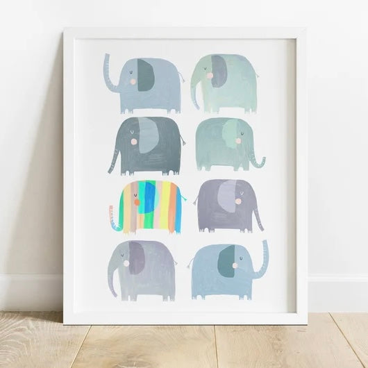 Rainbow Elephant Print