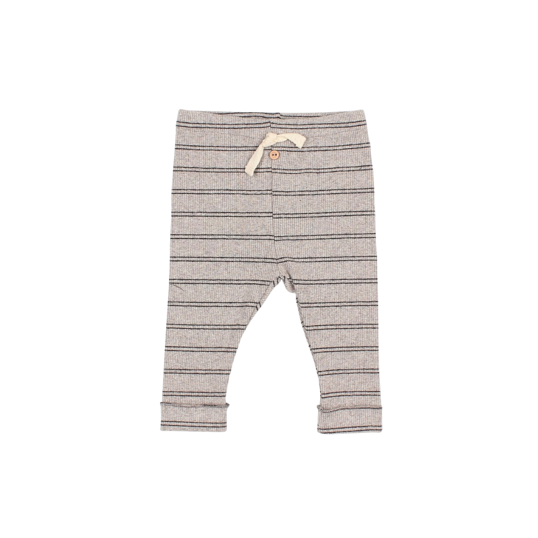 Soft Rib Pant in Stone Stripe