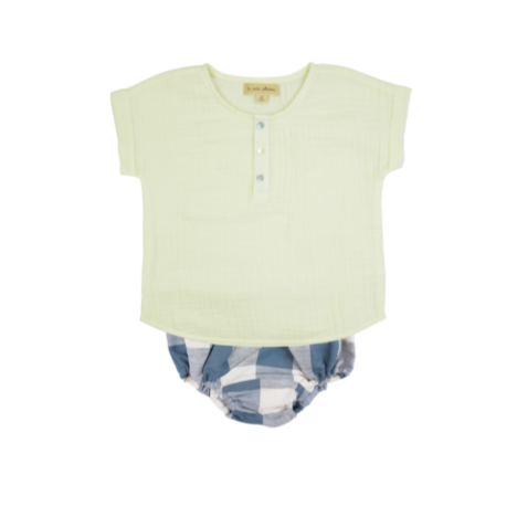 Bloomers in Sea Check Linen